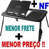 Mesa Notebook Preta Ergonômica Cooler Hub E-table Ld09 Black